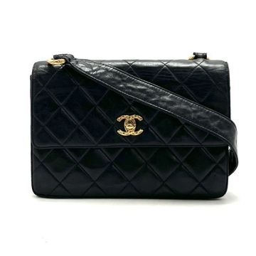 1円 CHANEL シャネル マトラッセ ターンロック ビジュー ココマーク ラムスキン ショルダー バッグ fY03325A