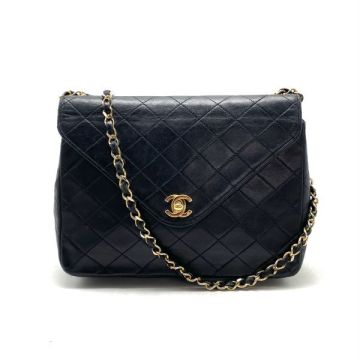1円 良品 CHANEL シャネル マトラッセ ターンロック ココマークラムスキン ショルダー バッグ fY03224A