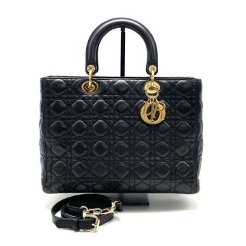 1円 Christian Dior クリスチャン ディオール レディ 2 wayレザー ハンド ショルダー バッグ fY0336A