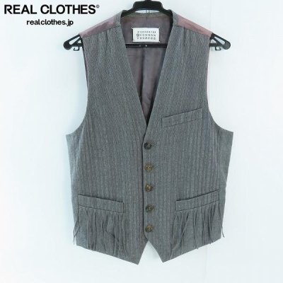 ☆Maison Martin Margiela 10/メゾンマルタンマルジェラ フリンジ付き ストライプ柄 ベスト/46 /UPK