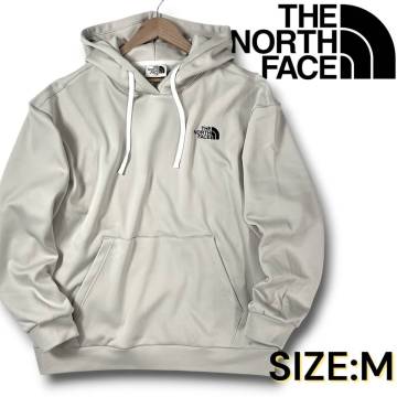 新品 THE NORTH FACE ノースフェイス ホワイトレーベル ロゴ刺繍 裏起毛 テック系スウェット パーカー プルオーバー LBE M 春秋 P2251