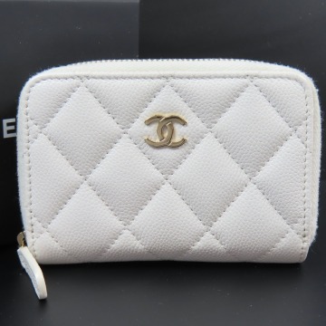207043★1円スタート★CHANEL シャネル 新品同様美品 ランダム番号 ココマーク マトラッセ コインケース カードケース キャビアスキン