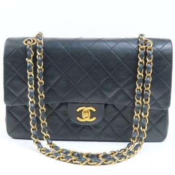 207102★1円スタート★CHANEL シャネル 外極美品 Wフラップ25 マトラッセ ターンロック チェーンショルダーバッグ ヴィンテージ ラムスキン