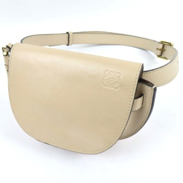 207164★1円スタート★LOEWE ロエベ 極美品 ゲートバムバッグ デュアルミニ ボディバッグ ウエストバッグ レザー アイボリー