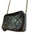 1円 ヴィンテージ シャネル CHANEL マトラッセ ラムスキン ショルダーバッグ ココマーク レザー フリンジ タッセル ダイヤモンドCC