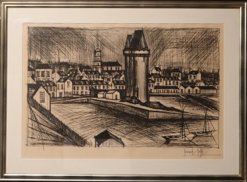 PR631. 真作 大型作品 【ベルナール・ビュッフェ】 「ソリドール塔」 銅版画 49/120 / 絵画美術品