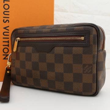 LOUIS VUITTON ルイヴィトン ダミエ エベヌ ポシェット ビエ マカオ N61739 セカンドバッグ クラッチバッグ メンズ ブラウン 茶色 
