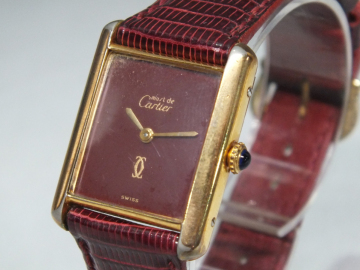 CARTIER/カルティエ マストタンク ARGENT 925刻印 手巻き レディース腕時計 動作品