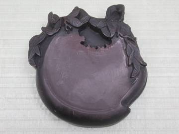 中国硯 端渓硯 桃 葉　桃形硯　重さ約1285g サイズ約17&times;14&times;4cm　書道具 古硯
