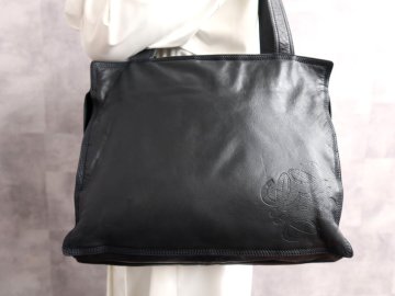●超美品●LOEWE ロエベ●アナグラム●ロゴ型押し●ナッパ レザー 本革●ショルダー バッグ●ダークネイビー●ヴィンテージ●A4●Js66840