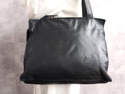 ●超美品●LOEWE ロエベ●アナグラム●ロゴ型押し●ナッパ レザー 本革●ショルダー バッグ●ダークネイビー●ヴィンテージ●A4●Js66840