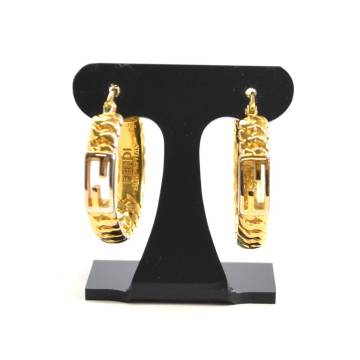 H.SP 1円スタート FENDI フェンディ バケット フープ ピアス アクセサリー レディース ゴールド系