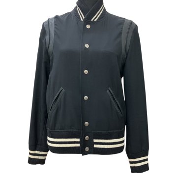 043BRA SAINT LAURENT PARISサンローランパリ 343745 YM39M テディ レザートリムスタジャンブルゾン サイズ46