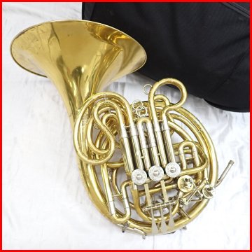 ☆1円 Gebr. Alexander/アレキサンダー フレンチホルン/ゴールド/MAINZ GERMANY/ダブルホルン/ソフトケース付き/ジャンク扱い&2215900015