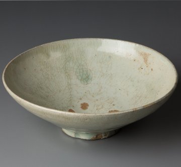 【五】李朝粉引平茶碗 李朝時代 箱付