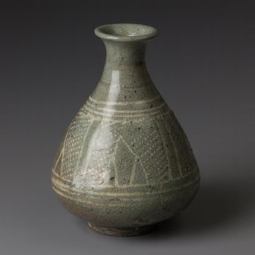 【五】三島象嵌徳利 花入 李朝時代 箱付