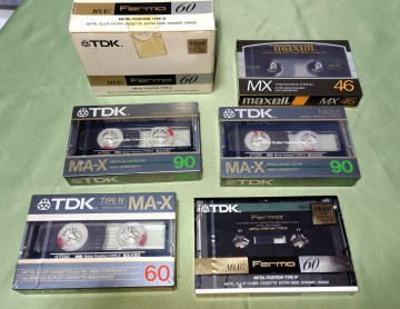メタルテープ 未開封品 TDK MA-XG Fermo 60 MA-X 60 (輸出仕様) MA-X 90 maxell MX46 計5本まとめて　Fermoの箱