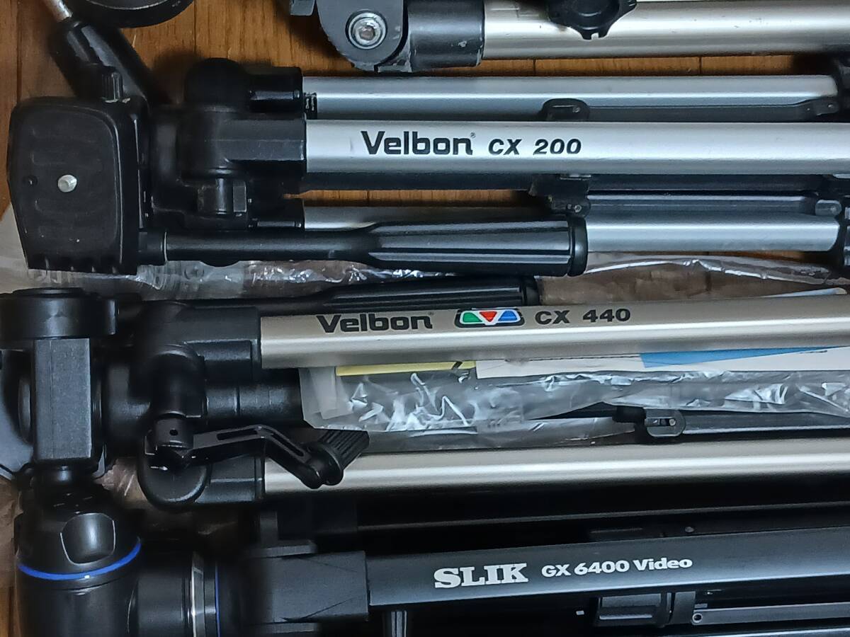  三脚 22点まとめ Kenko ケンコー Velbon ベルボン SLIK Panasonic 三脚 一脚 フォト用 vz-ct70 cx200 大量 セット 雲台 ケース付き 6246