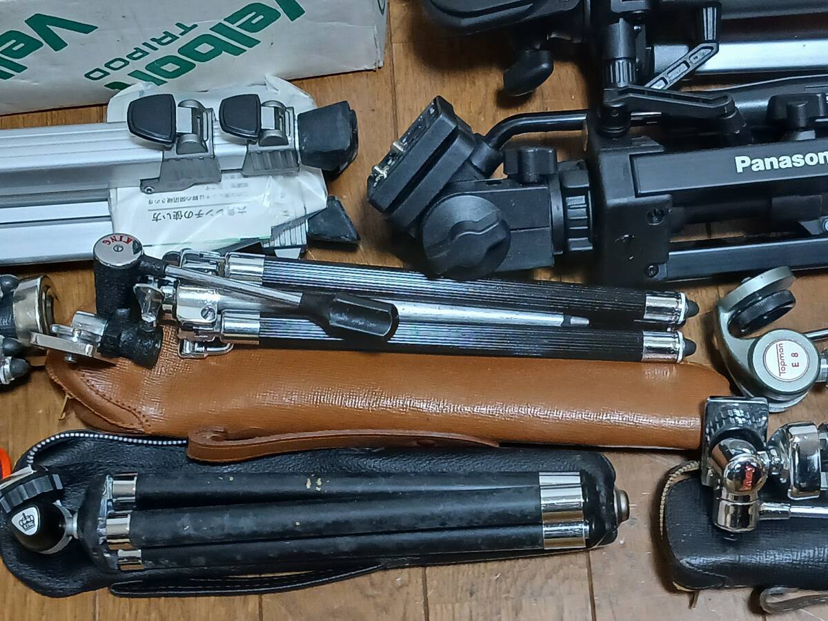  三脚 22点まとめ Kenko ケンコー Velbon ベルボン SLIK Panasonic 三脚 一脚 フォト用 vz-ct70 cx200 大量 セット 雲台 ケース付き 6246