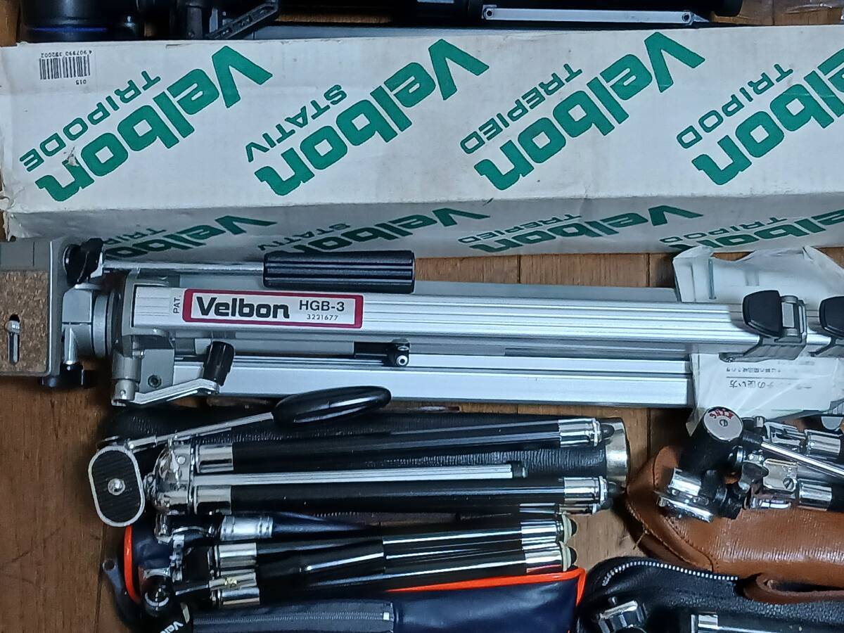  三脚 22点まとめ Kenko ケンコー Velbon ベルボン SLIK Panasonic 三脚 一脚 フォト用 vz-ct70 cx200 大量 セット 雲台 ケース付き 6246