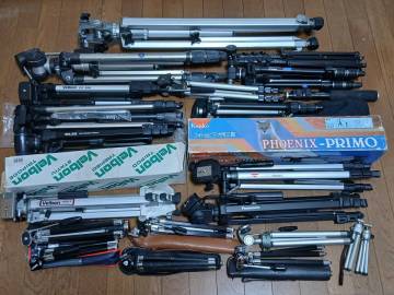 三脚 22点まとめ Kenko ケンコー Velbon ベルボン SLIK Panasonic 三脚 一脚 フォト用 vz-ct70 cx200 大量 セット 雲台 ケース付き 6246