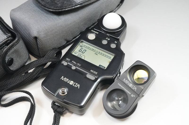  1円~【E245】MINOLTA AUTO METER IV F　ミノルタ　オートメーター　デジタル　露出計　VIEWFINDER5&deg;　カメラアクセサリー　ケース付