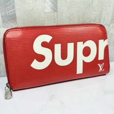 ルイヴィトン LOUIS VUITTON 長財布 シュプリーム エピ ジッピーウォレット 赤 LV Supreme ラウンドファスナー レッド レザー 財布 バッグ