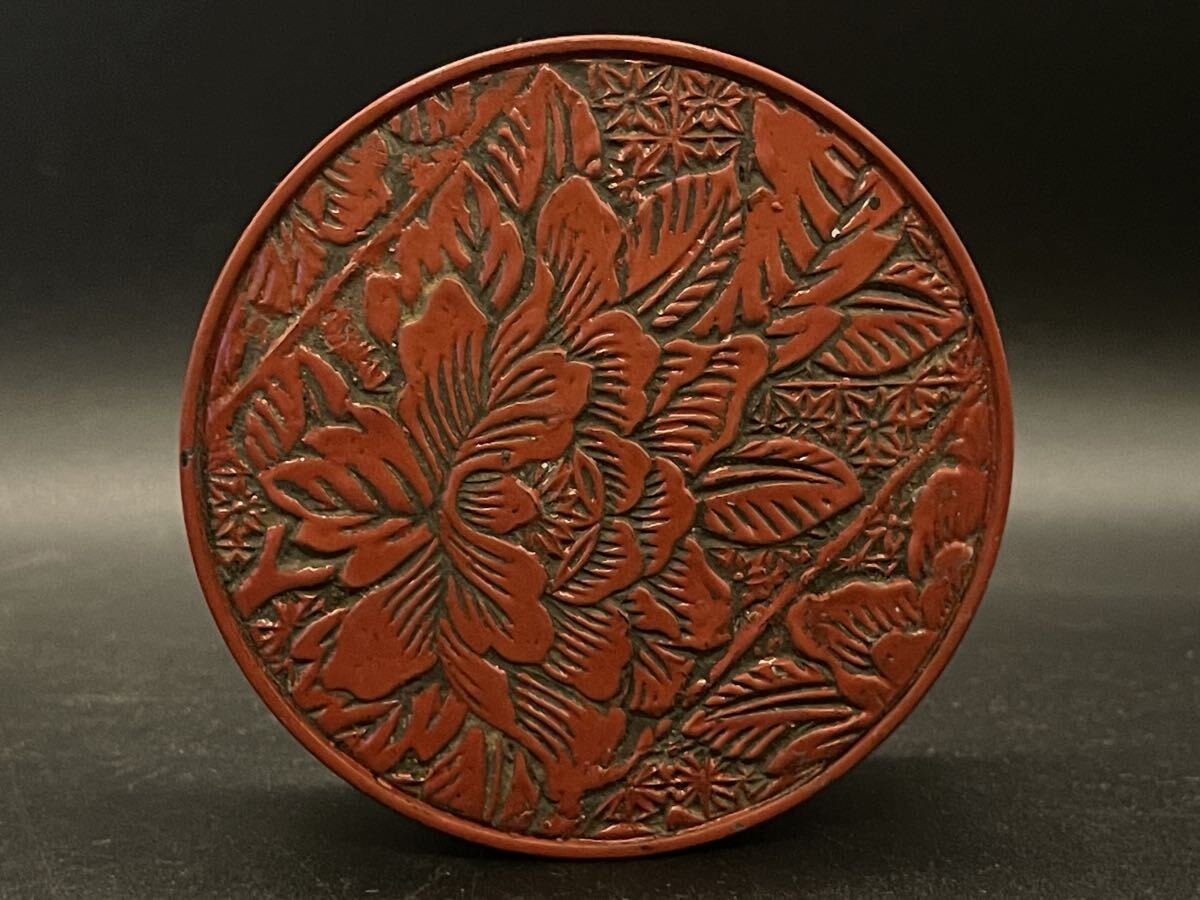 堆朱 香合 時代物 木製 時代物 時代箱 中国美術 東洋美術 唐物 - 购够网