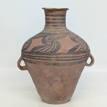 中国古玩 アンダーソン土器 彩陶双耳壺 大壷 古代仰韶文化 箱付 H528