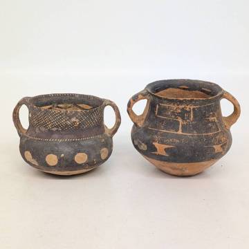 中国古玩 アンダーソン土器 彩陶双耳壺/小壷/代仰韶文化 2個セット/H538