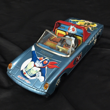 1円 タカトク製 仮面ライダー スポーツカー ブリキ フリクションカー おもちゃ 昭和レトロ ヴィンテージ 現状品
