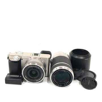 1円 SONY &alpha;6000 ミラーレス一眼 デジカメ ダブルレンズキット 光学機器 通電動作確認済み C181013
