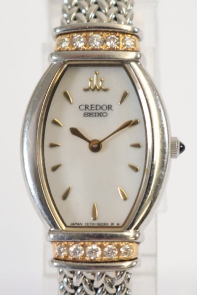 SEIKO セイコー CREDOR クレードル 1E70-3B90 クォーツ レディース 腕時計 ラグ ダイヤ シェル 文字盤 18KT 1213－IY