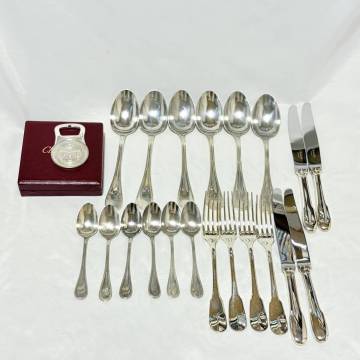 美品　Christofle クリストフル　カトラリー　セット　フォーク　スプーン　ナイフ　コーヒースプーン　銀食器
