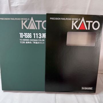 F185 KATO Nゲージ鉄道模型、「113系 湘南色 7両基本セット　10-1586）中古超美品　送:80