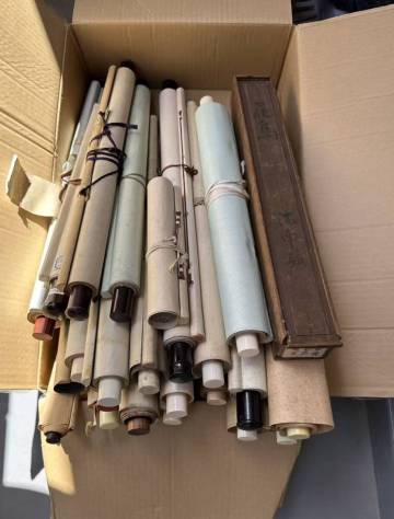 KJ0025 掛け軸25本まとめ出品 掛け軸 茶掛け 中国掛け軸 日本掛け軸 中国画 骨董品 山水画 模写 旧家整理品 現状品