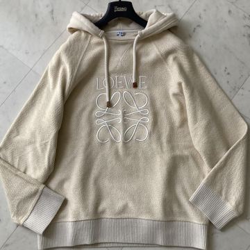 美品/Lサイズ ロエベ LOEWE アナグラム ロゴ刺繍 インサイドアウト プルオーバー パーカー スウェット フーディ ビッグロゴ メンズ 大きい