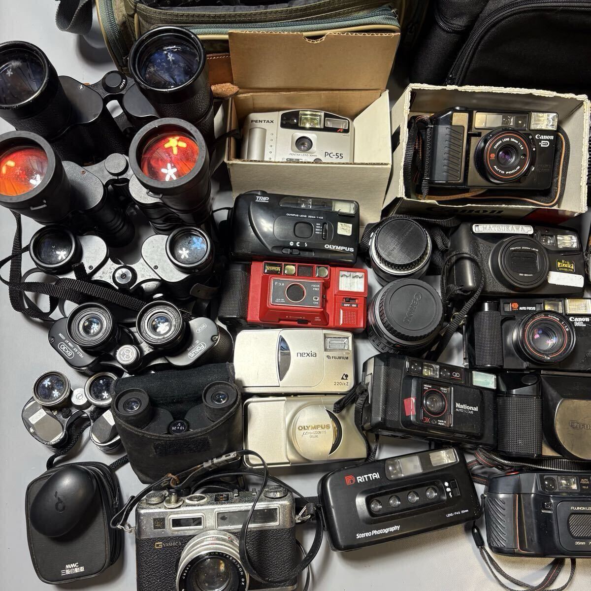  カメラ　一眼レフ　 フィルムカメラ 双眼鏡　Canon PENTAX OLYMPUS Nikon レンズ FUJIFILM など　おまとめ　ジャンク　大量　※3個口発送