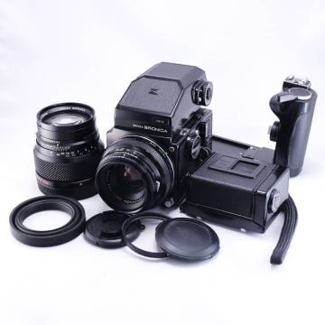 E08　ZENZA BRONICA ゼンザブロニカ ETR S ZENZANON MC 75mm F2.8 150mm F3.5 中判カメラ 動作未確認