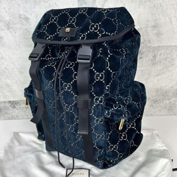【未使用保管品 定価40万円】グッチ GUCCI ベルベット バッグパック リュック GG シェリーライン ベロア メンズ ビジネス 大容量 A4 レザー