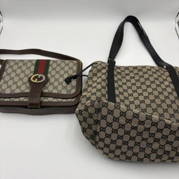1円◎GUCCI グッチ【まとめ 2点セット ジャンク】GGキャンバス ショルダーバッグ シェリーライン トートバッグ レザー 金具