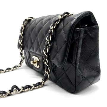 1円【最高級品】CHANEL シャネル チェーンショルダーバッグ ゴールド金具 マトラッセ ラムスキン ココマーク ブラック シール有 斜め掛け