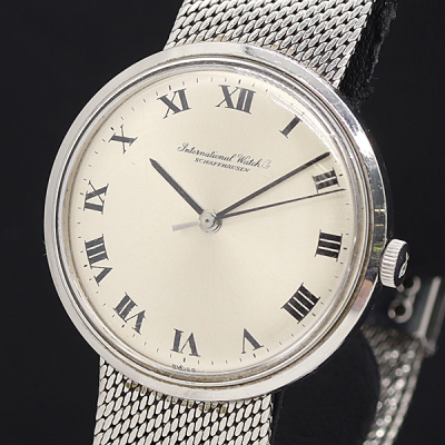 1円 稼働 IWC シャフハウゼン 2192713 手巻き シルバー文字盤 メンズ腕時計 0061600 5BKT SMB