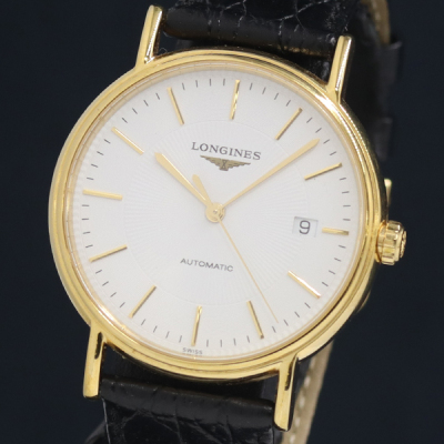1円 良品 稼働 ロンジン プレザンス L4.921.2 AT/自動巻 裏スケ デイト ホワイト文字盤 メンズ腕時計 2000000 5JWY NAM