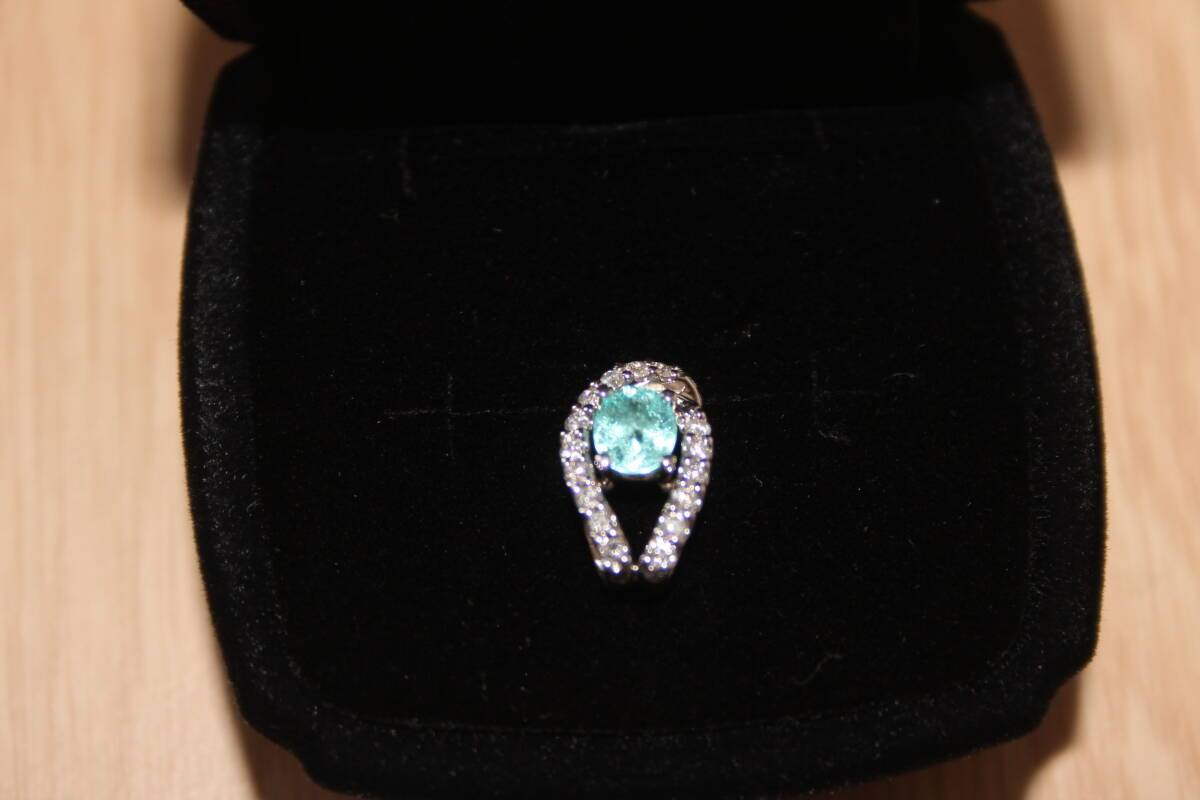  希少宝石　極上パライバトルマリン　大粒0.5ct　極上ダイアモンド0.21ct　Ｐｔ900　ペンダントヘッド　宝石鑑別所　分析報告書