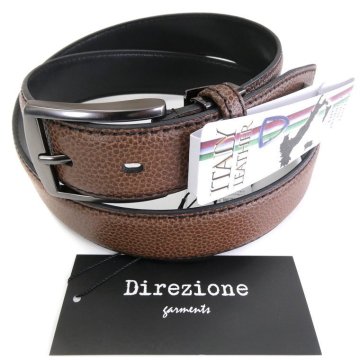 新品 1.1万 ディレツィオーネ 伊 sirp社 イタリアン シュリンク レザー ベルト 【DNB-BP052_CHOCO】 26SS Direzione メンズ 牛革 茶