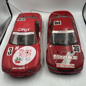 ジャンク品 ラジコン 二台 ニチレイアセロラドリンク仕様 タミヤ トムス・レビン 1/10 車のみ コントローラなし 通電動作未確認 破損あり