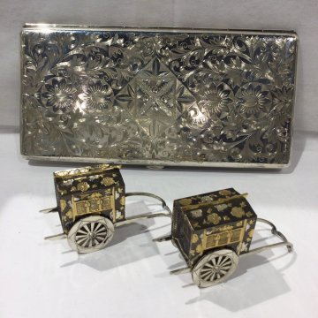 ■【買取まねきや】■シルバー製品まとめ 275.61ｇ 金平糖入れ ボンボニエール&times;2 アンティークシガレットケース&times;1