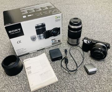 SONY ソニー &alpha; NEX-5T ブラック デジタル ミラーレス一眼カメラ 1円スタート 通電確認済み その他動作未確認 ジャンク品 箱 説明書 コード