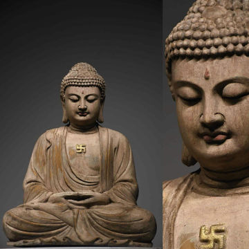 ★旧家蔵出し・時代物★H874宋時代 楠木 木彫釈迦牟尼仏坐像 楠木細工彫刻 超絶技巧・仏像 仏教古美術 細密造 寺院収蔵品 